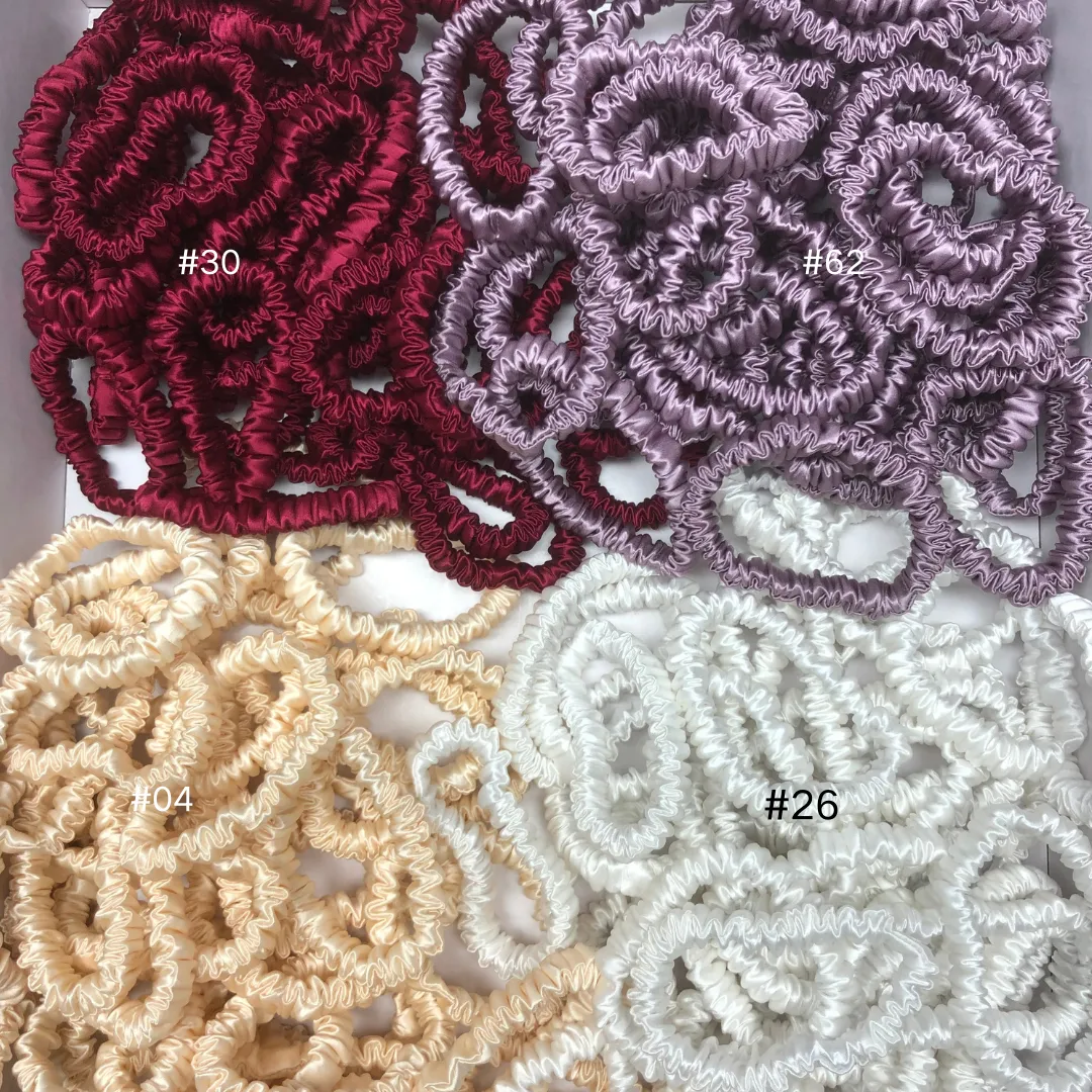 Purple lotus silk scrunchies mini