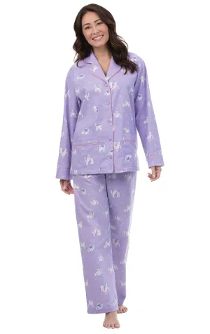 Purrrfect Button-Front Flannel Pajamas