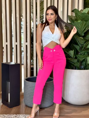 "Emilie" Two Button Straight Leg Pants