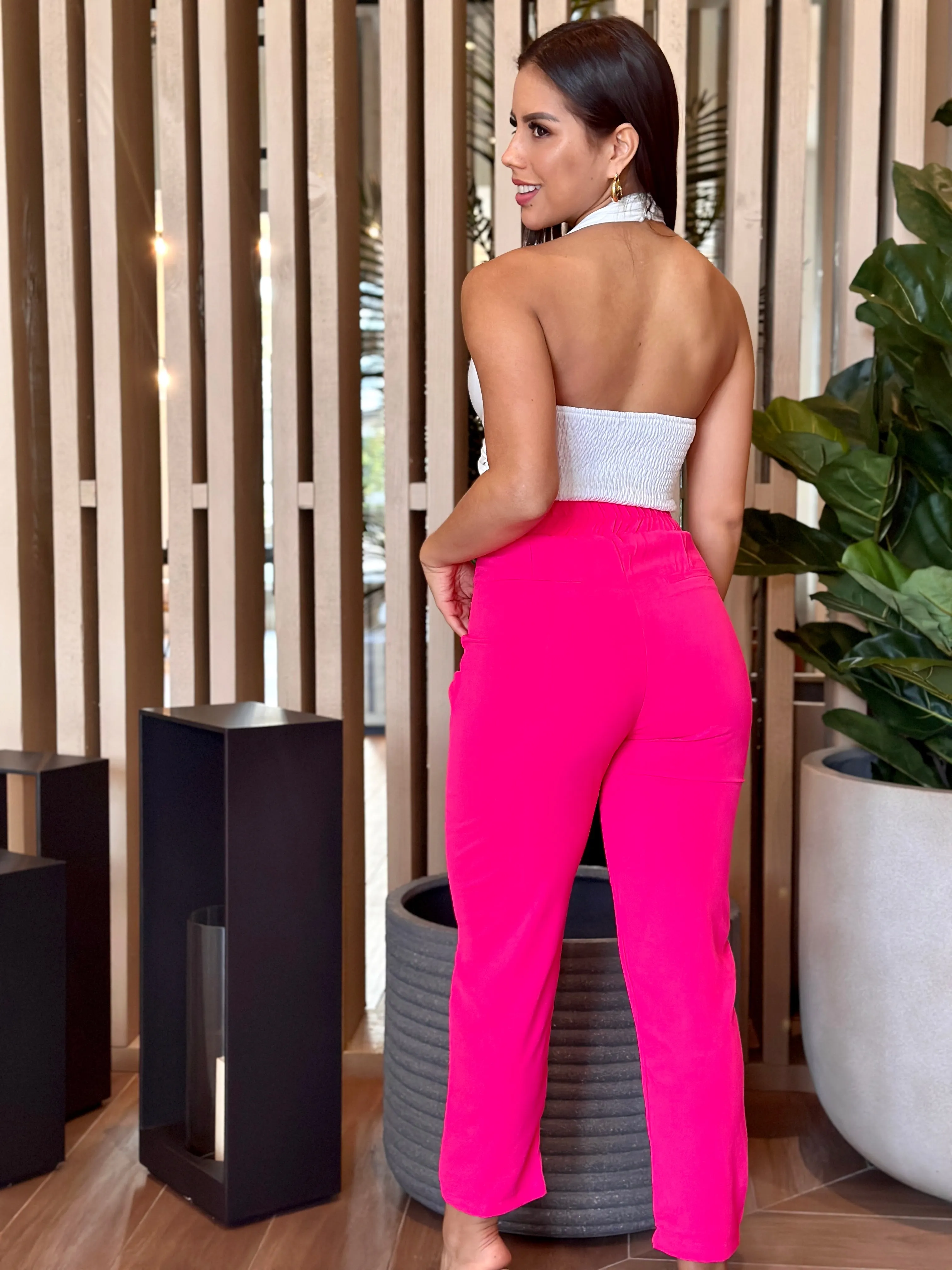 "Emilie" Two Button Straight Leg Pants