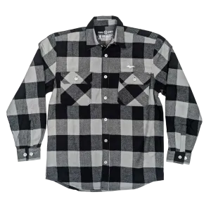 "U.P. SILHOUETTE" Grey Buffalo Plaid Extra Heavyweight Flannel Shirt