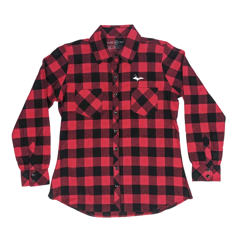 "U.P. SILHOUETTE" Womens Buffalo Plaid Extra Heavyweight Flannel Shirt