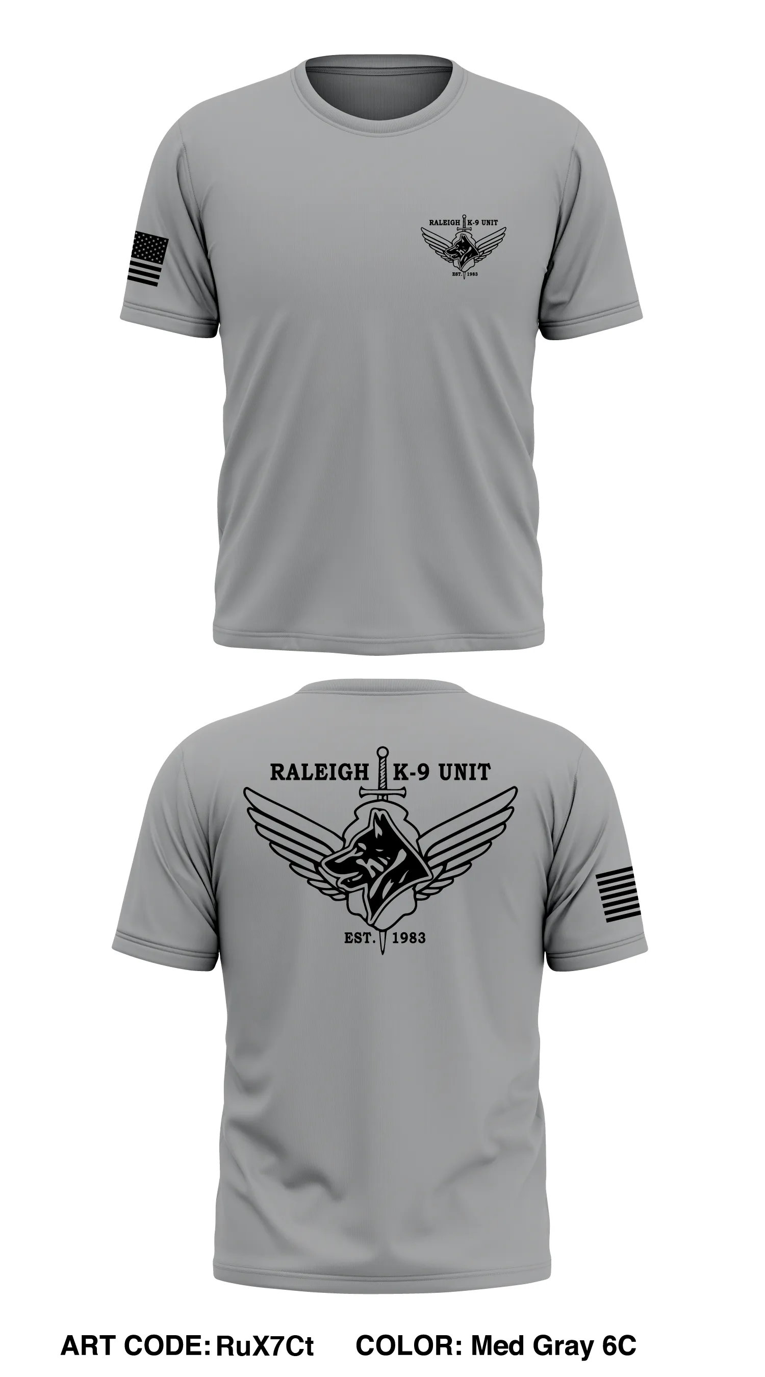Raleigh K-9 Unit Store 1 Core Men's SS Performance Tee - RuX7Ct