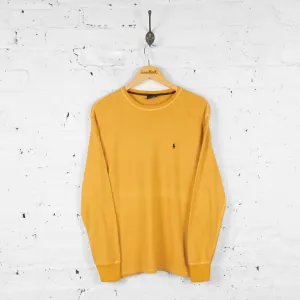 Ralph Lauren Sleepwear Long Sleeve T Shirt - Yellow - M