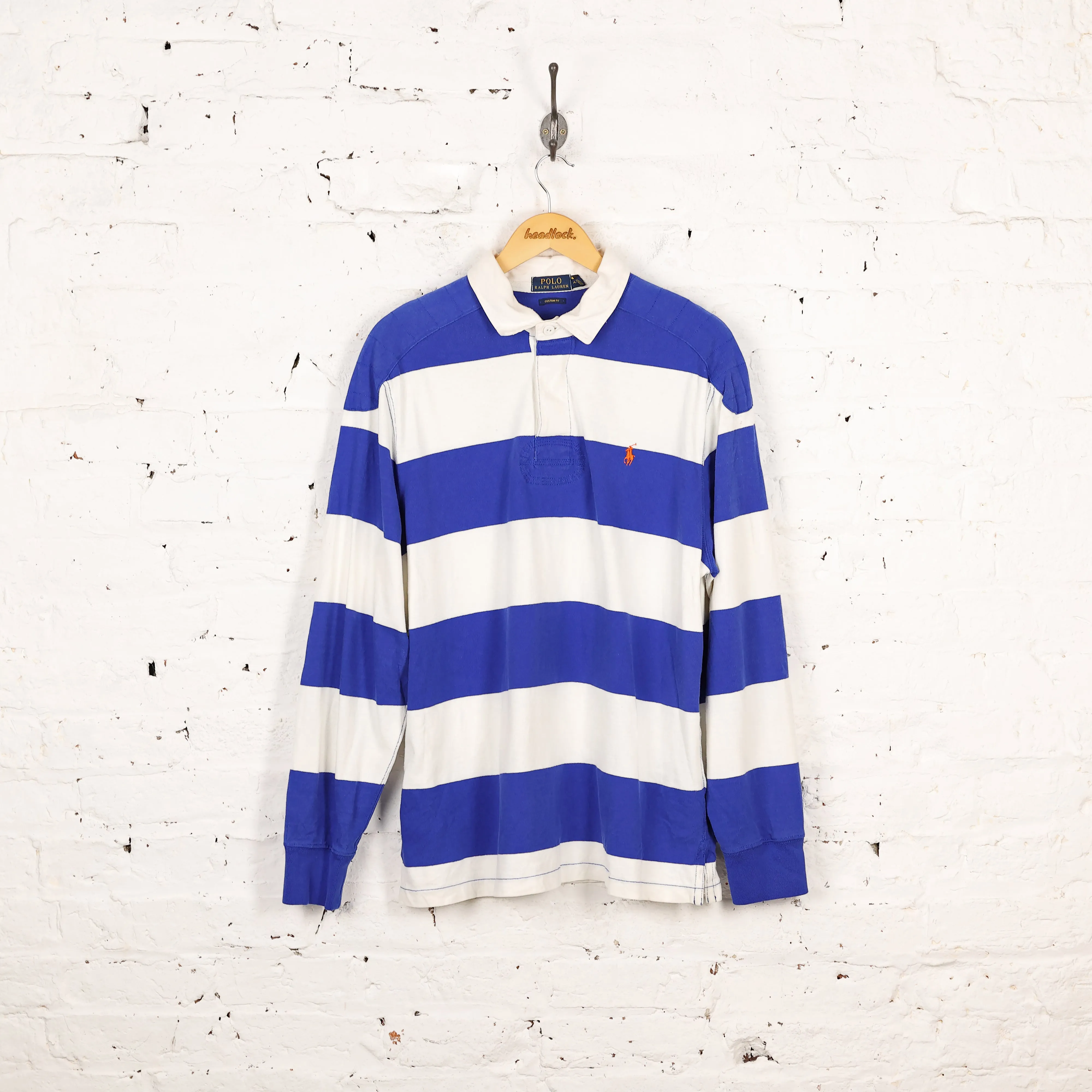 Ralph Lauren Striped Rugby Polo Shirt - Blue - XL