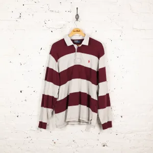 Ralph Lauren Striped Rugby Polo Shirt - Maroon - XL