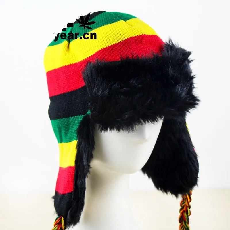 Rasta Winter Beanie Hat