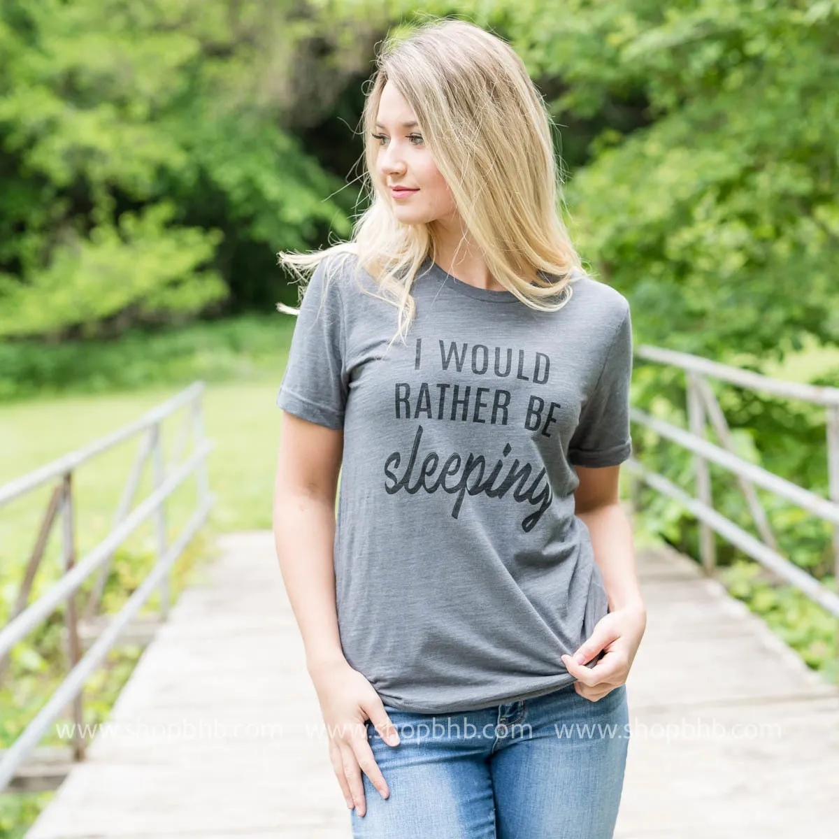 Rather Be Sleeping Tee - Grey** - Final Sale