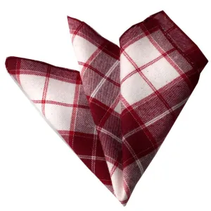 Red Multi Color Stripes Pocket Square for Men - Premium Silk Handkerchiefs for Suits