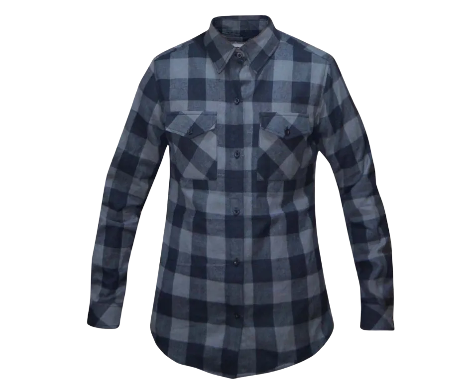 Revolution Gear Plaid Black and Gray Ladies Flannel CLOSEOUT