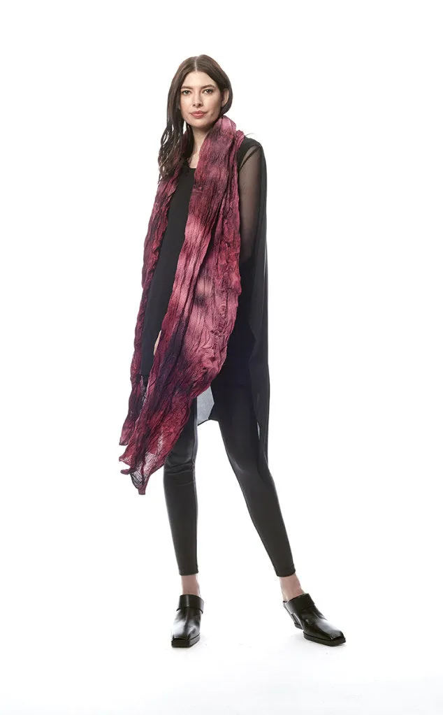 San Benedetto Hand-Painted   Distressed Ruffled Crinkle Scarf/Wrap