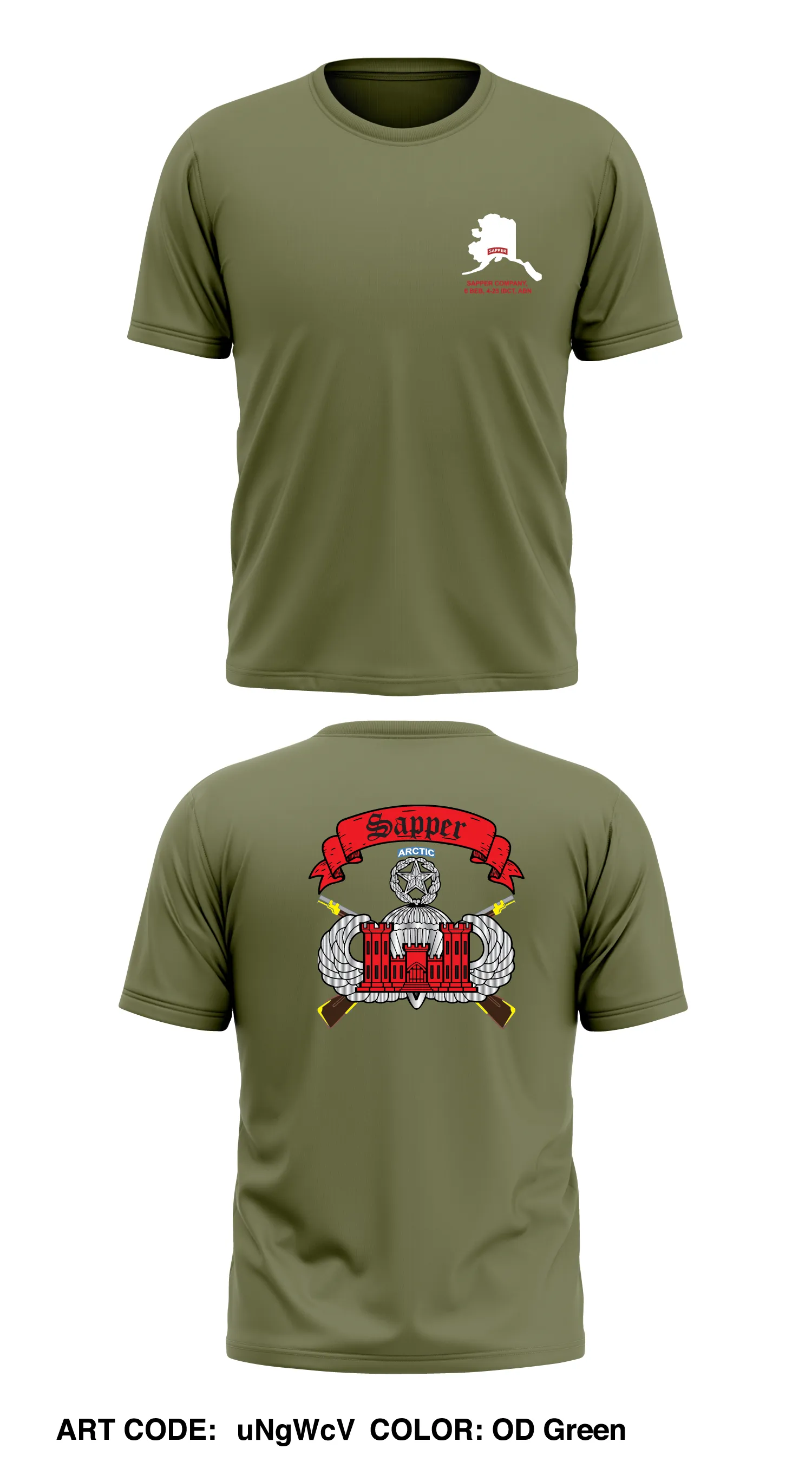 Sapper Company, 6th BEB, 4-25 IBCT (ABN) Core Men's SS Performance Tee - uNgWcV