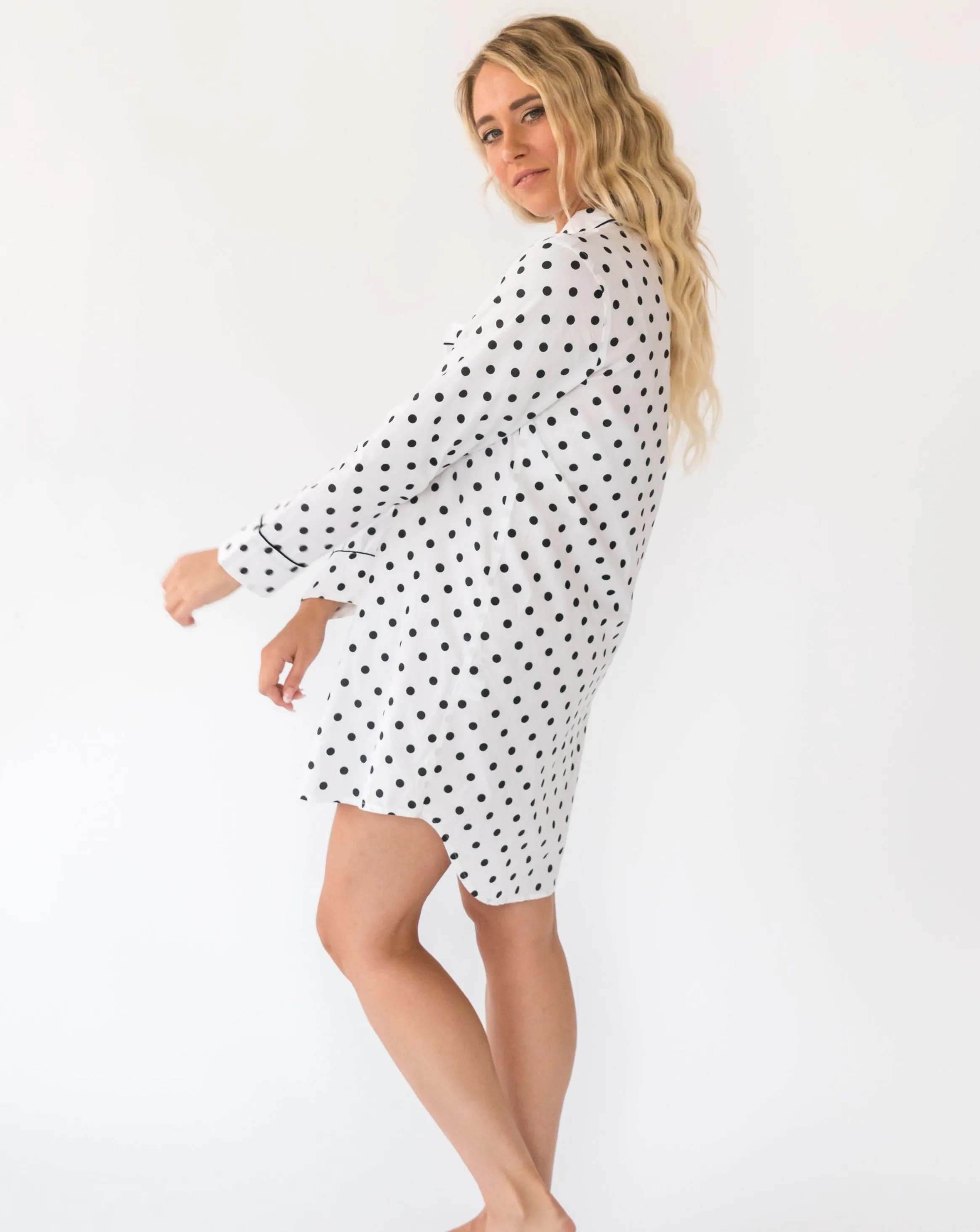 Sara Classic Dots Women's Night Shirt