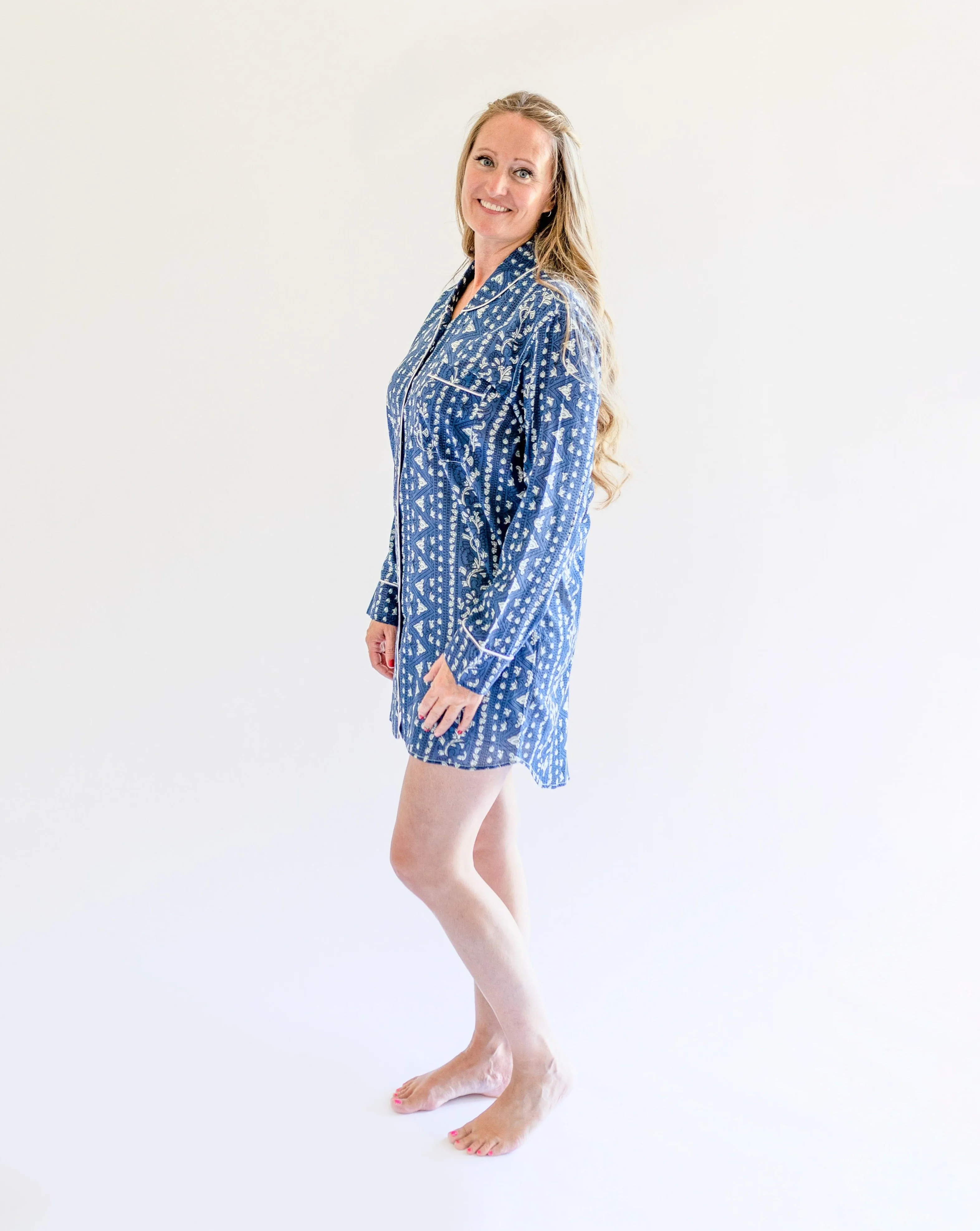 Sara Indigo Print  Women's Night Shirt