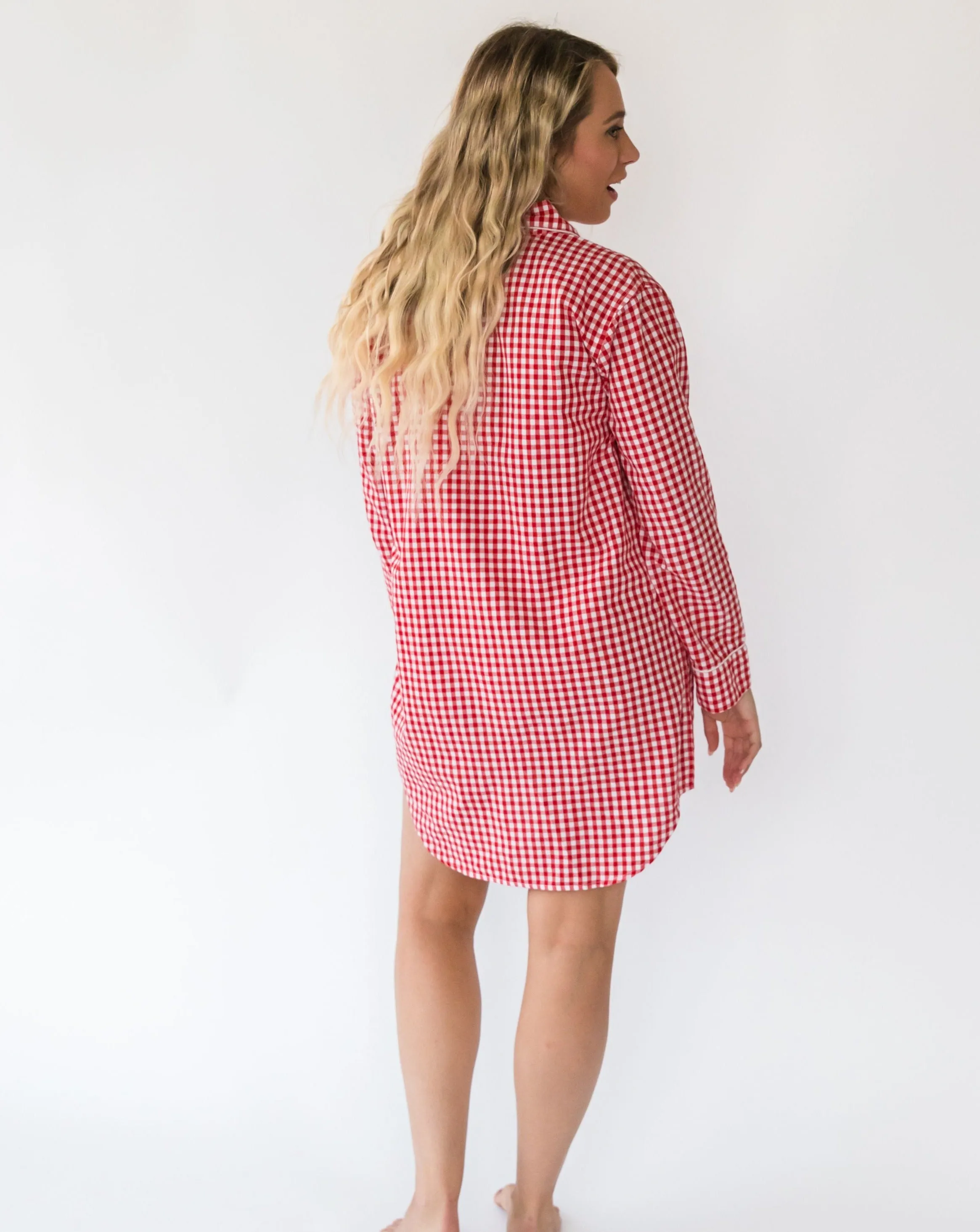 Sara Red Gingham Women's Night Shirt