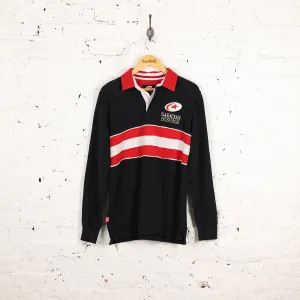 Saracens Heritage Long Sleeve Rugby Shirt - Black - S