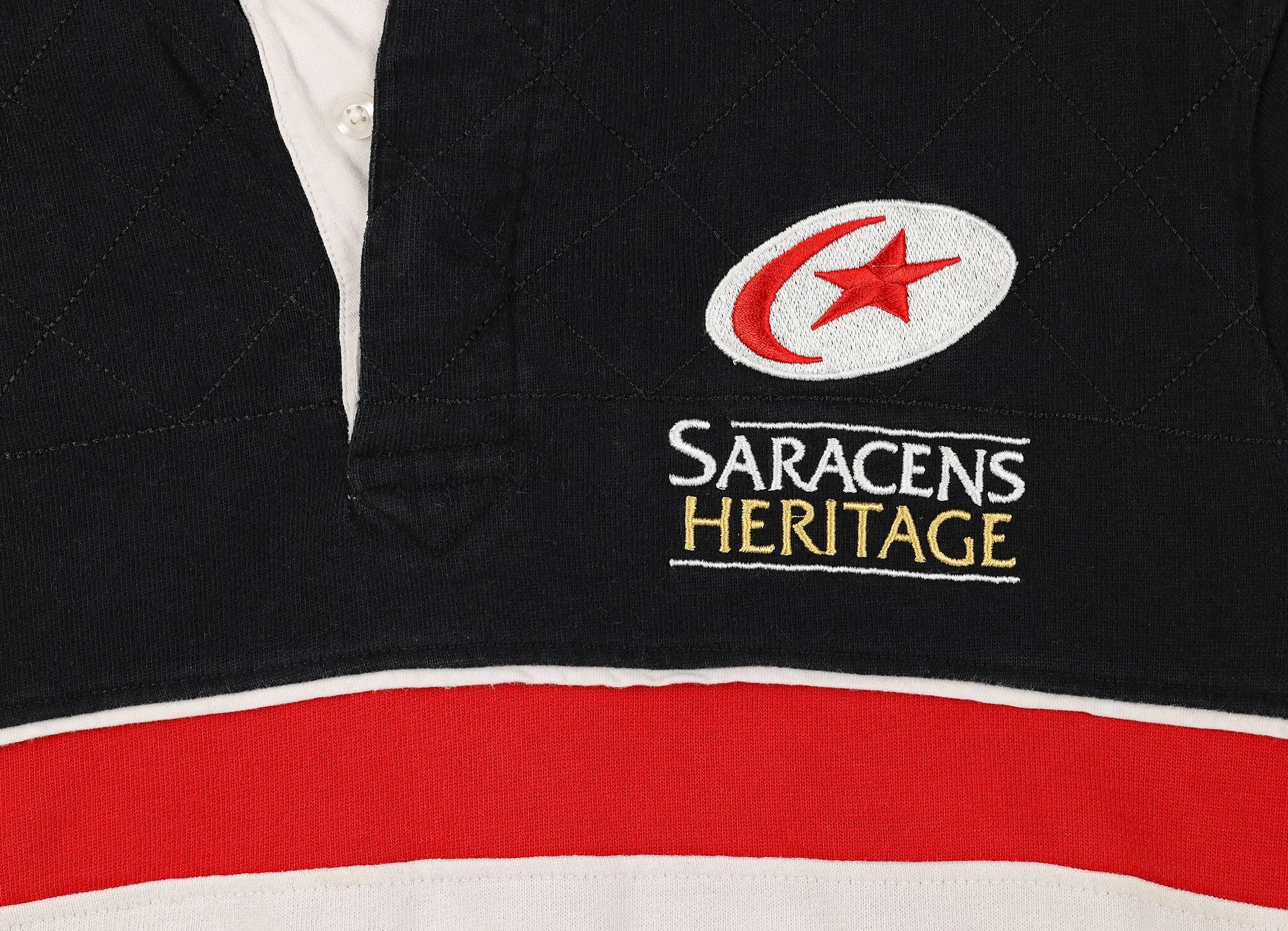 Saracens Heritage Long Sleeve Rugby Shirt - Black - S