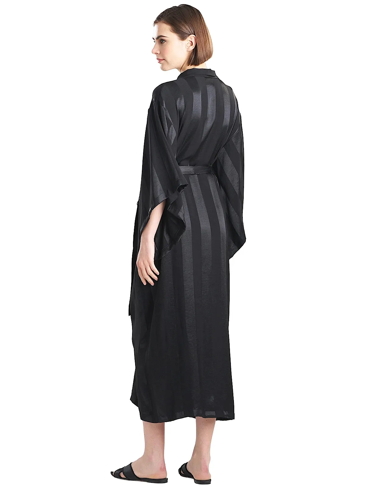 Satin Jacquard Stripe Robe ::RET