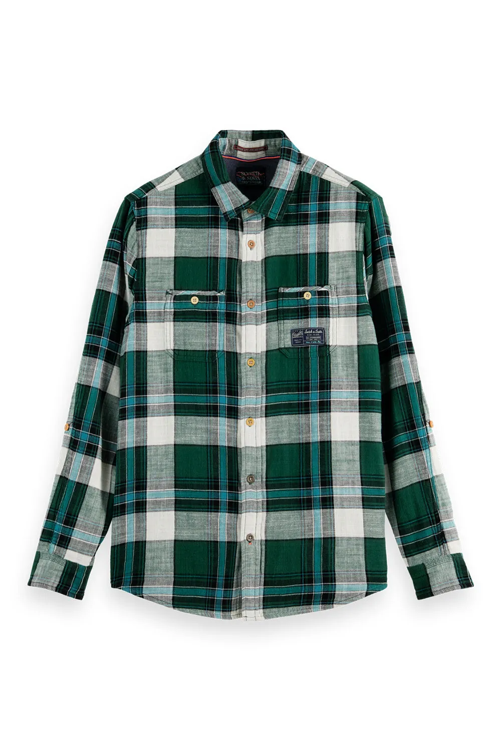 SCOTCH & SODA BONDED COTTON L/S CHECK SHIRT 169062