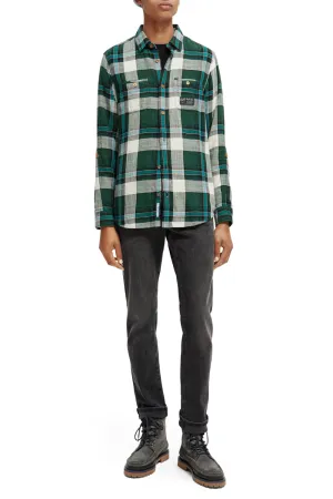 SCOTCH & SODA BONDED COTTON L/S CHECK SHIRT 169062