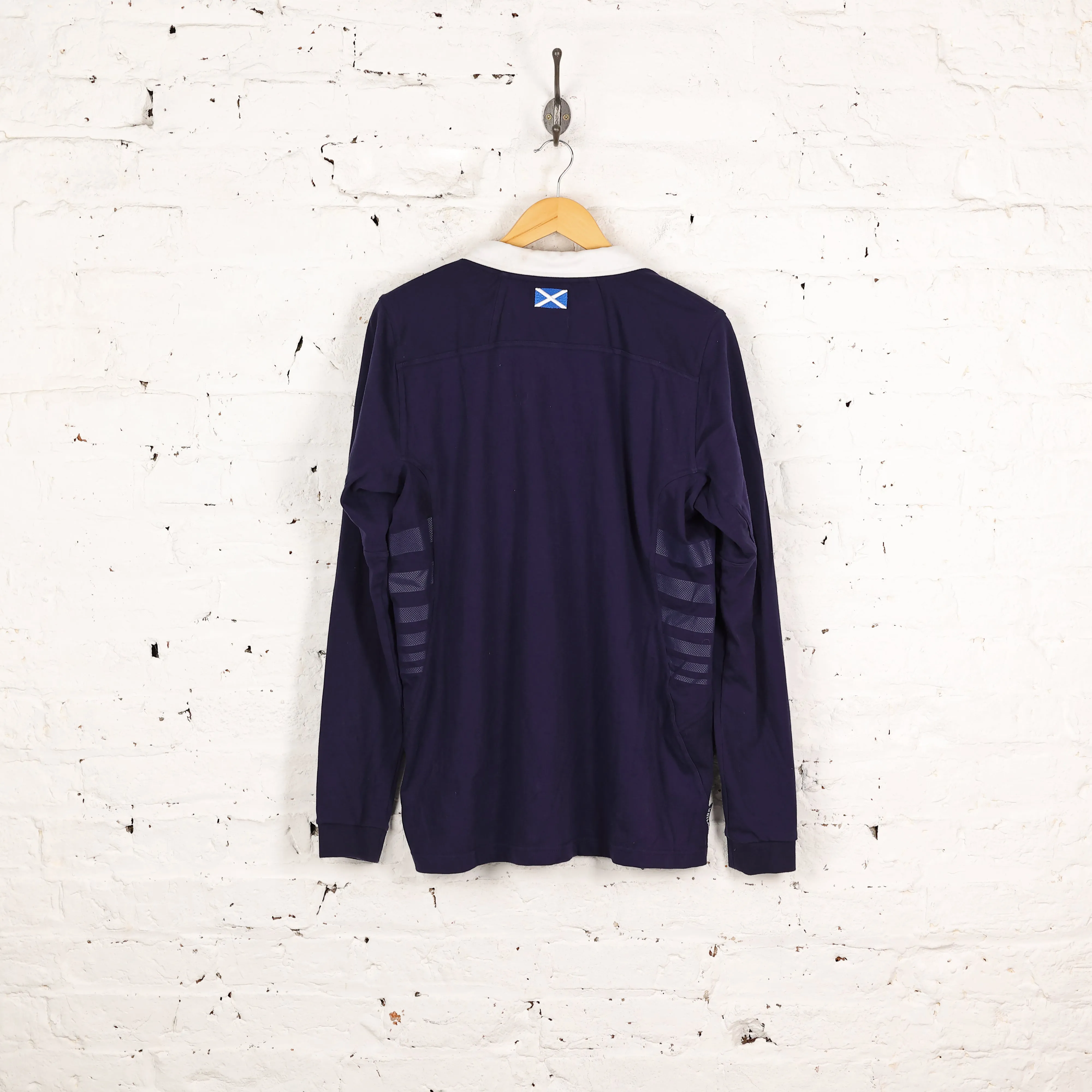 Scotland Macron Long Sleeve Rugby Shirt - Blue - M