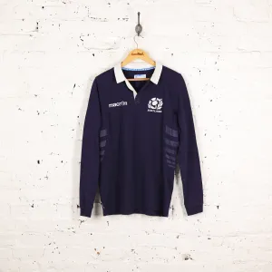 Scotland Macron Long Sleeve Rugby Shirt - Blue - M