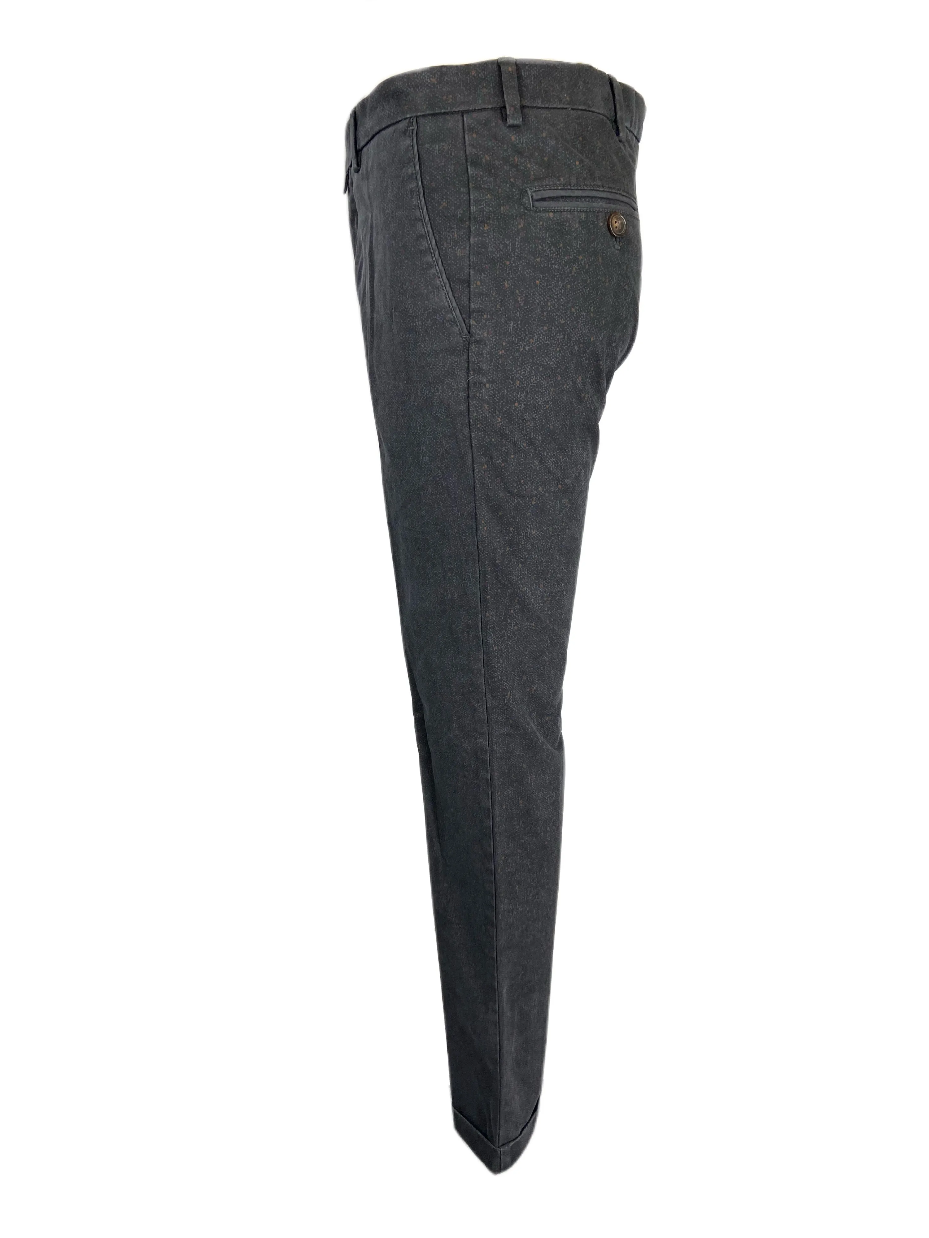 SETTECENTO Settecento Men's Faded Black Printed Straight Leg Chinos Pants Sz 31 NWT