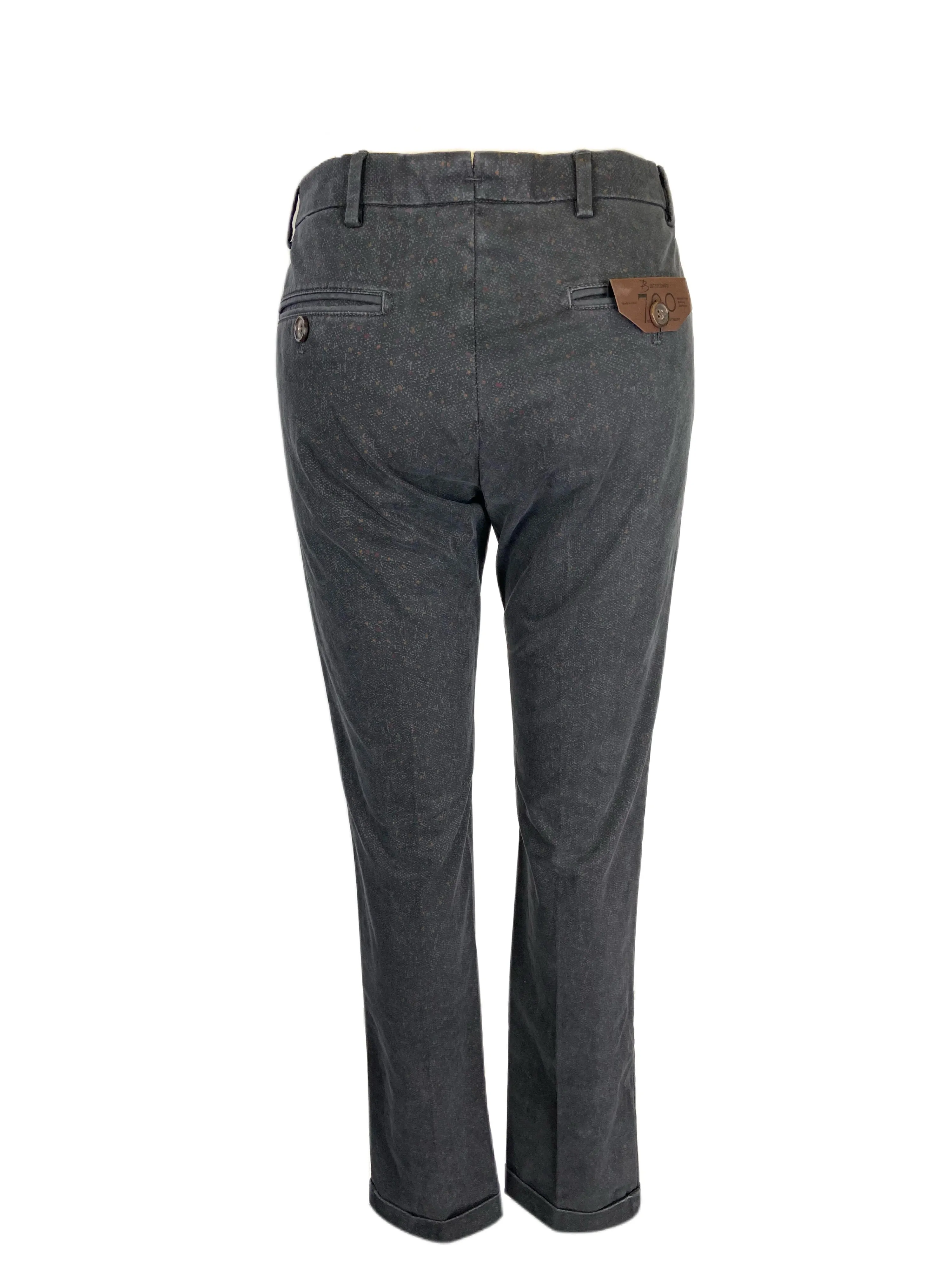 SETTECENTO Settecento Men's Faded Black Printed Straight Leg Chinos Pants Sz 31 NWT