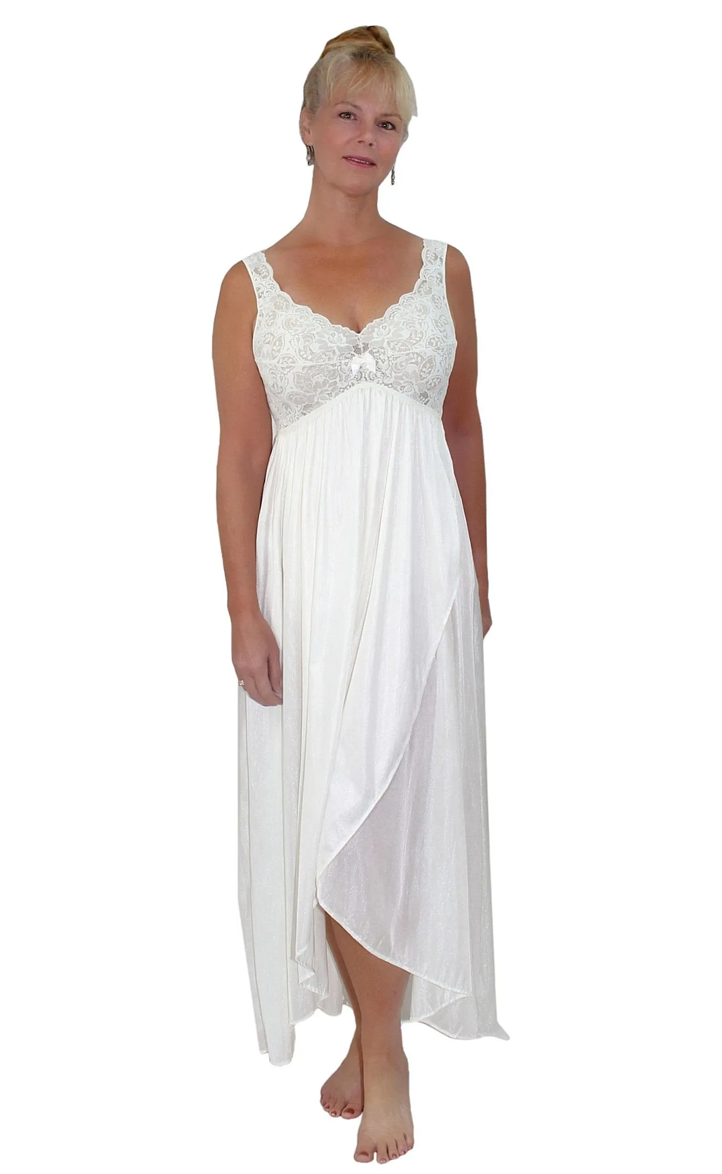 Shadowline Silhouette New High Low Vintage Style Nightgown 35737