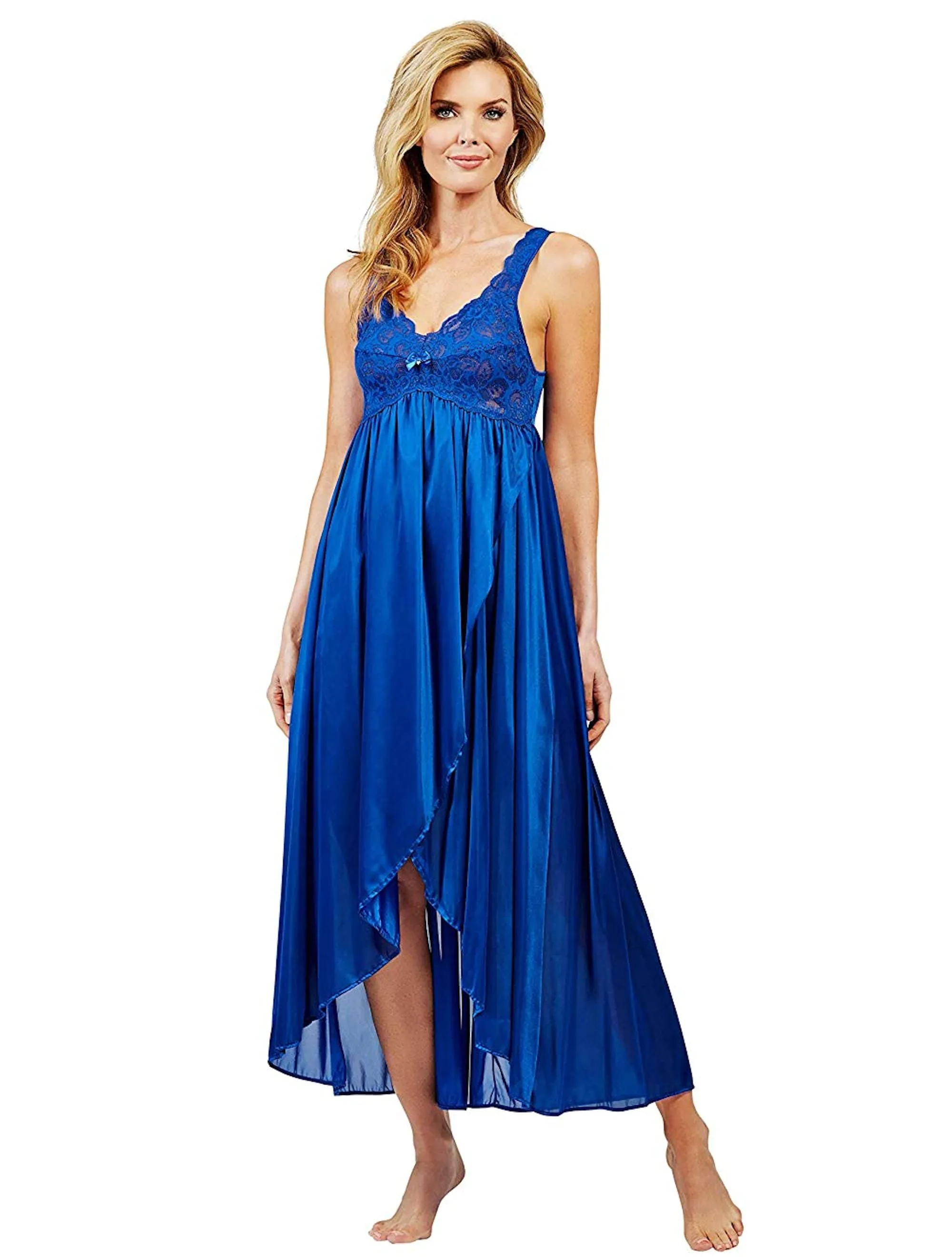 Shadowline Silhouette New High Low Vintage Style Nightgown 35737