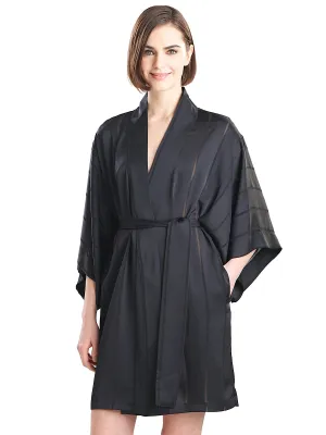 Sheer Stripe Jacquard Wrap Robe