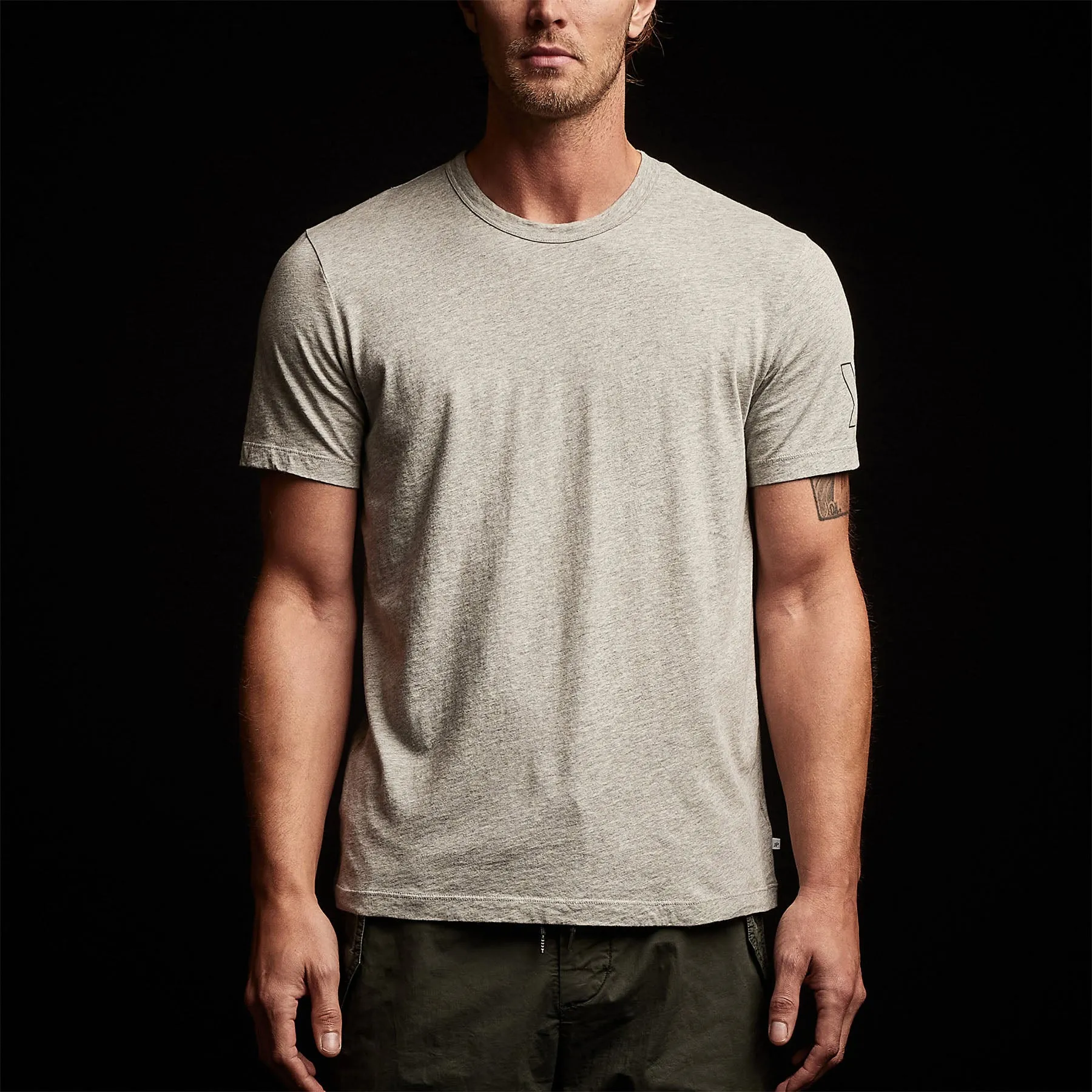 Short Sleeve Crew Neck - Heather Grey/Rugby