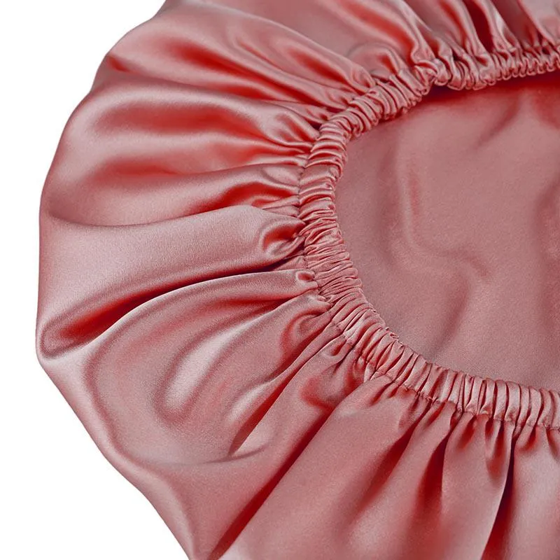 Silk Hair Bonnet - Double side no edge - Dusty Pink