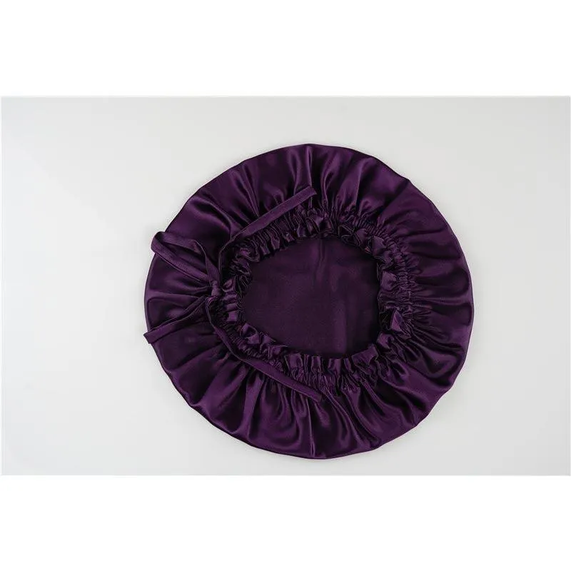 Silk hair cap - Double side - adjustable - Deep Purple