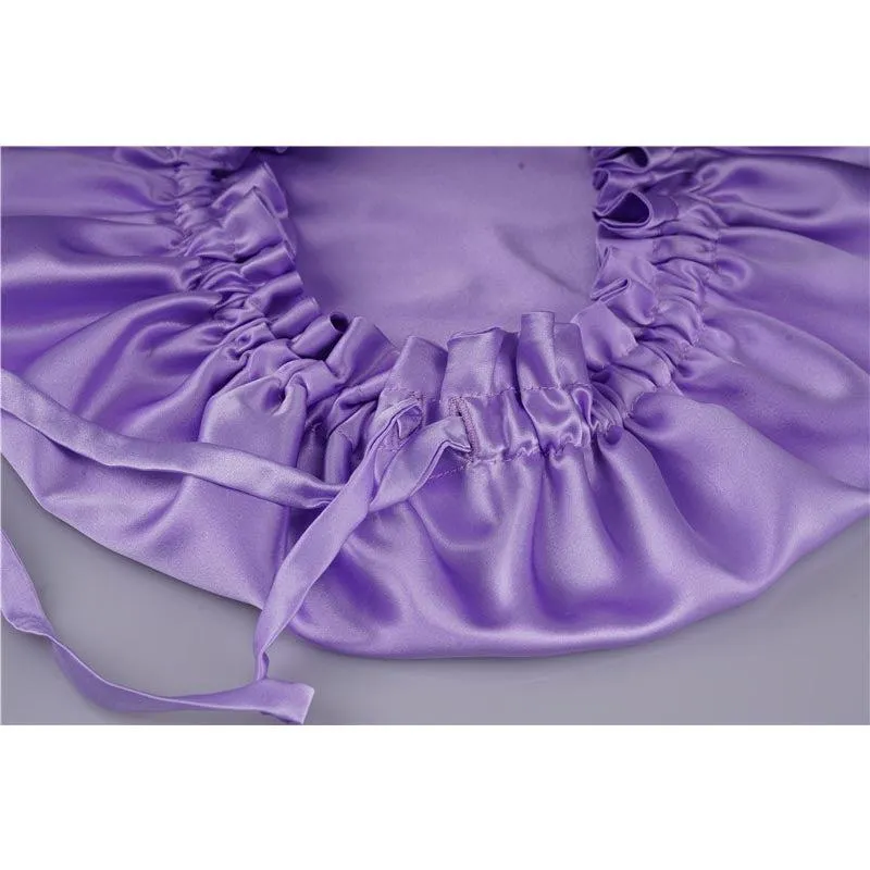 Silk hair cap - Double side - adjustable - Violet