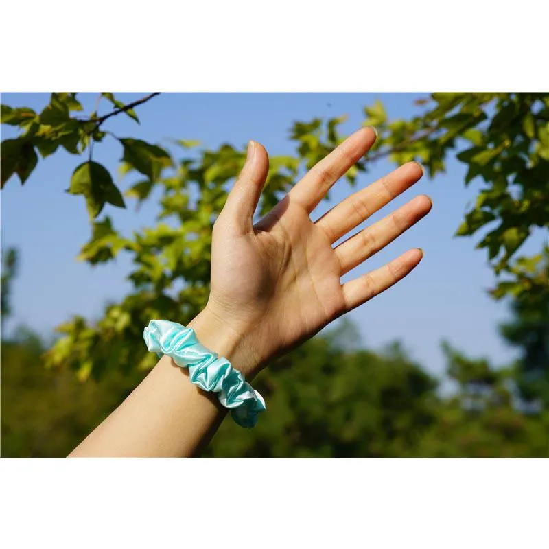 Silk Scrunchies Classic Aqua Green