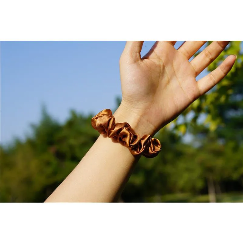 Silk Scrunchies Classic Light Brown