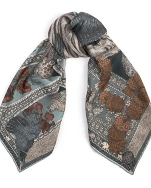 silk square scarf the tiger trap - seamist bone
