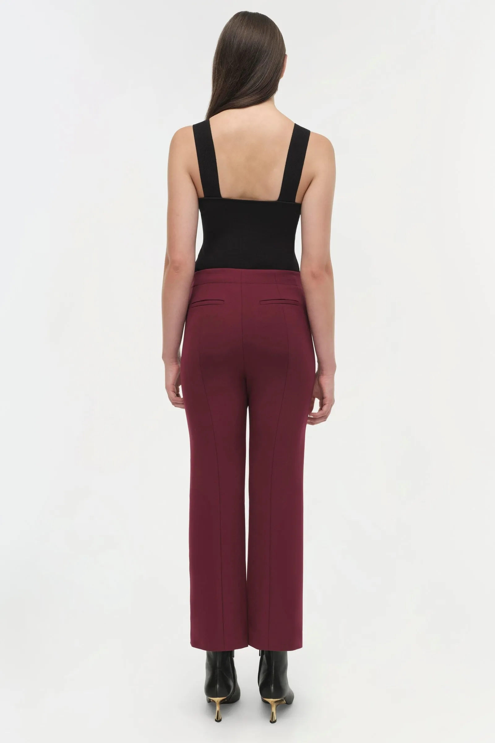 Simkhai Mackenzie Straight Leg Pant in Oxblood