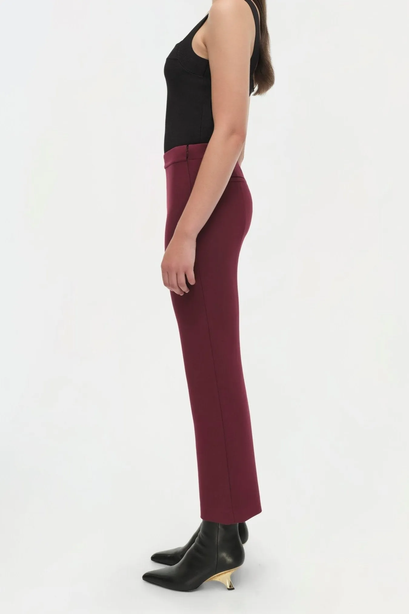 Simkhai Mackenzie Straight Leg Pant in Oxblood