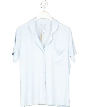 SKIMS Blue Soft Short Sleeve Button Up Pyjama Shirt UK L