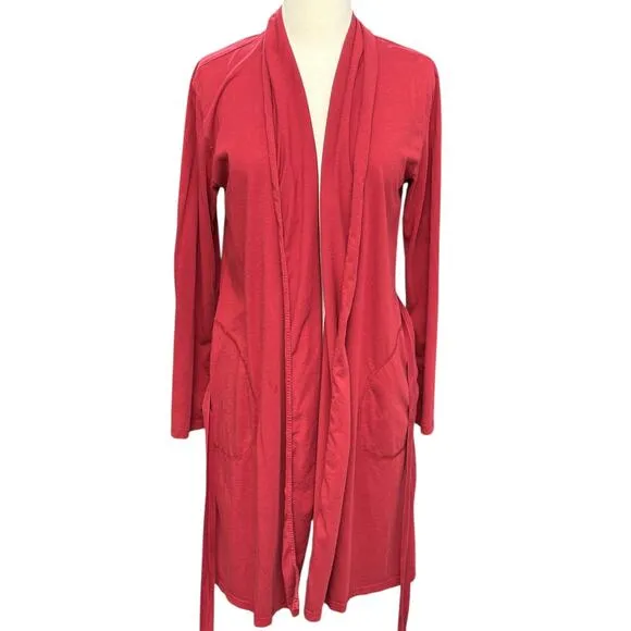 SKIN Organic Coleen organic Pima cotton jersey robe Red size 1 Small