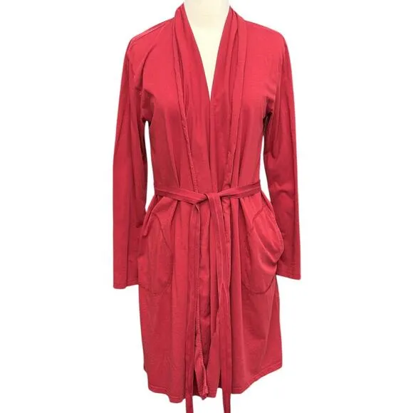 SKIN Organic Coleen organic Pima cotton jersey robe Red size 1 Small
