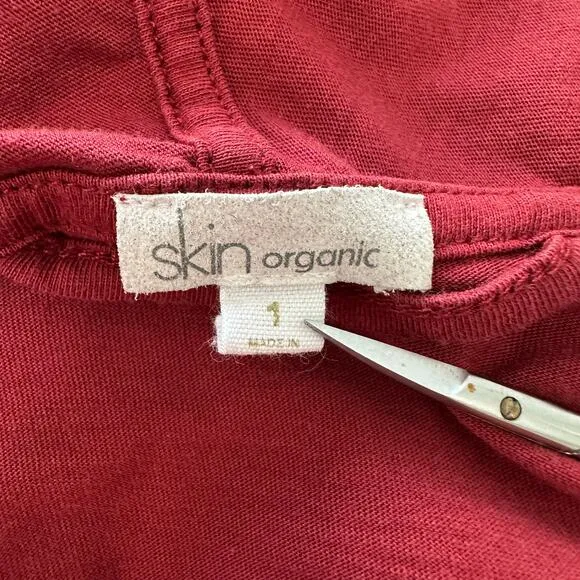 SKIN Organic Coleen organic Pima cotton jersey robe Red size 1 Small