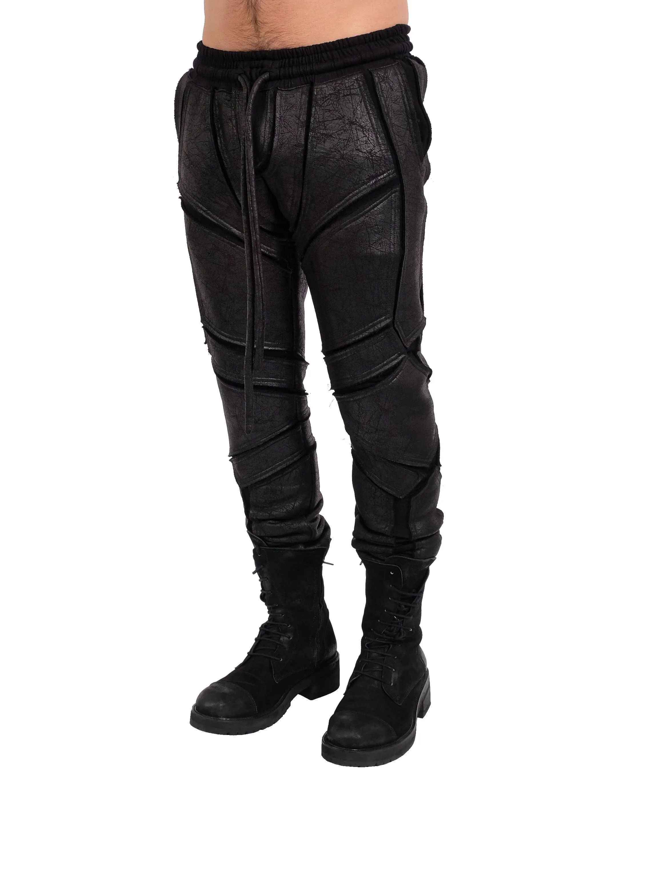Slim Fit Leather Effect Pants