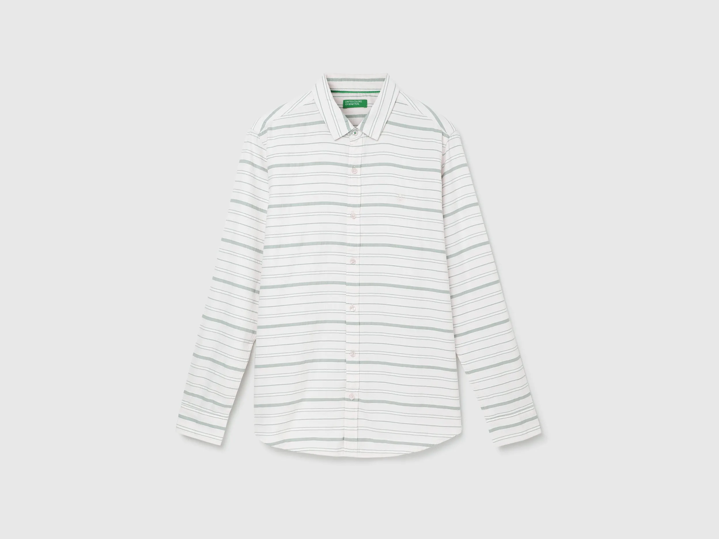 Slim Fit Spread Collar Striped Shirt
