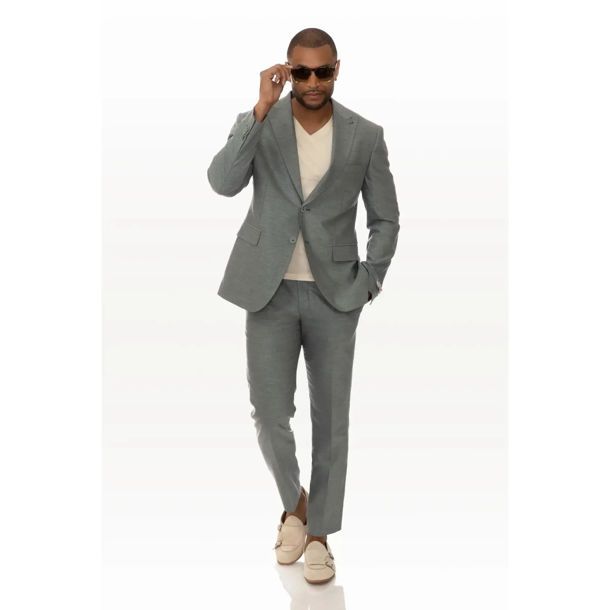 Slim Fit Trousers Sea Green