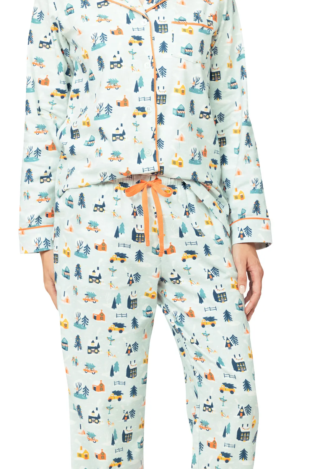 Snow Globe Button-Front Pajamas