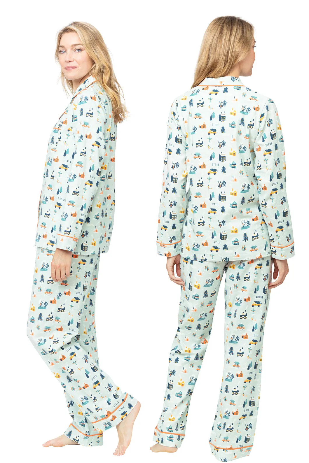 Snow Globe Button-Front Pajamas