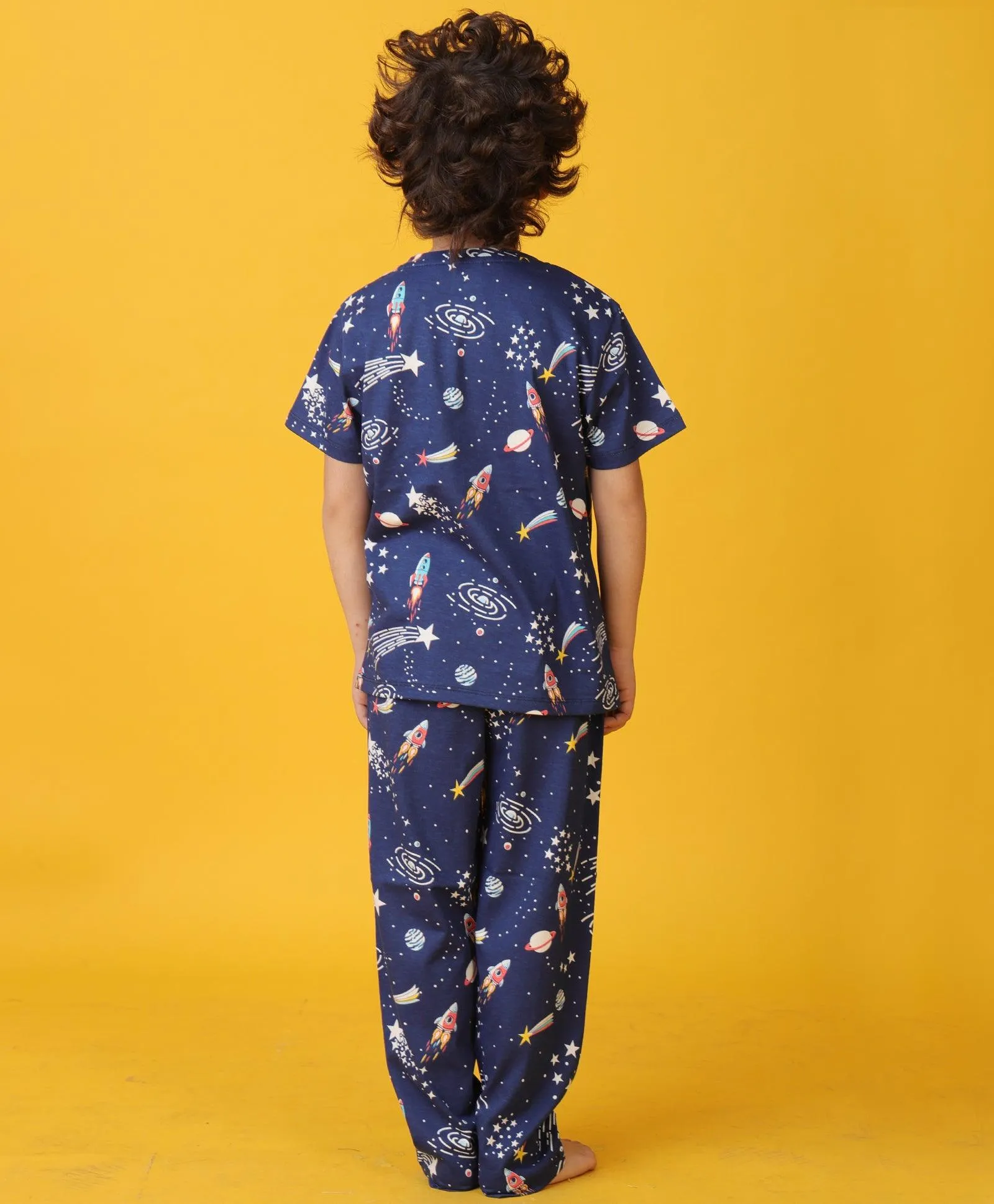 SOLAR DREAMS SHORT SLEEVE PYJAMA SET - BLUE